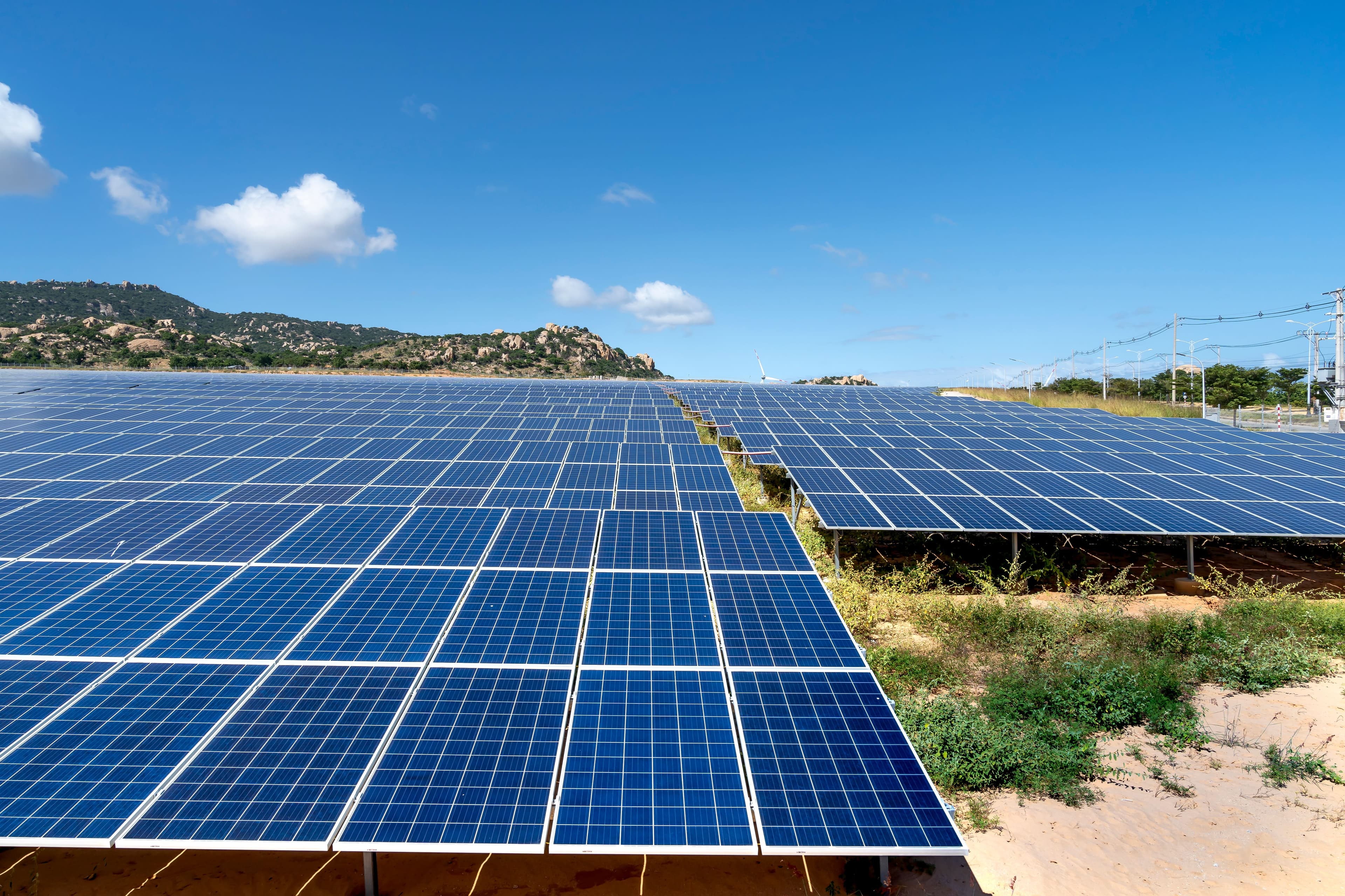 Large ground-mounted solar array